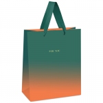 Пакет подарочный 18*23*10см MESHU "Duotone. Turquoise-orange gradient", отд. фольгой, матовая ламинация, MS_45750