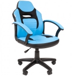 Кресло детское Chairman Kids 110, PL черный, экокожа голубая/ткань TW черная, регулир. по высоте, 00-07049366