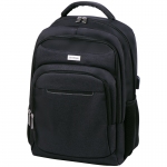 Рюкзак Berlingo City "Strict black" 42*29*17см, 2 отделения, 3 кармана, отделение для ноутбука, USB разъем, эргономическая спинка, RU06952