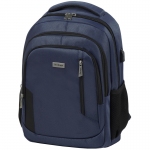 Рюкзак Berlingo City "Comfort blue" 42*29*17см, 3 отделения, 3 кармана, отделение для ноутбука, USB разъем, эргономическая спинка, RU06958