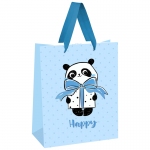 Пакет подарочный 18*23*10см MESHU "PandaGift_Blue", отд. фольгой, матовая ламинация, MS_45764