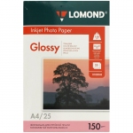 Фотобумага А4 для стр. принтеров Lomond, 150г/м2 (25л) глянцевая односторонняя