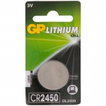 Батарейка GP CR2450 (DL2450) литиевая, BC1, GP CR2450-2C1