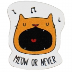 Значок деревянный MESHU "Meow", прямая УФ-печать, 2,9*3,4см, MS_45612