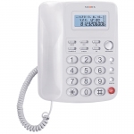 Телефон проводной Texet TX-250, ЖК дисплей, повторный набор, белый, 344182