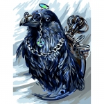 Картина по номерам на картоне ТРИ СОВЫ "Статный ворон", 30*40, с акриловыми красками и кистями, КК_44031