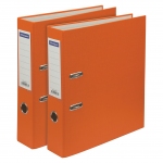 Папка-регистратор OfficeSpace, 70мм, бумвинил, с карманом на корешке, оранжевая, 295634