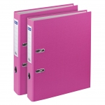Папка-регистратор OfficeSpace, 70мм, бумвинил, с карманом на корешке, розовая, 295635