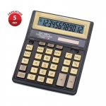 Калькулятор настольный Citizen SDC-888TIIGE, 12 разрядов, двойное питание, 158*203*31мм, черный/золото, SDC-888TIIGE