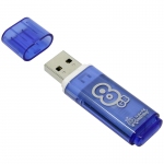 Память Smart Buy "Glossy"  8GB, USB 2.0 Flash Drive, голубой, SB8GBGS-B