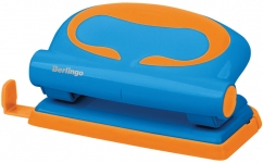 Дырокол Berlingo "Fuze" 10л., пластиковый, голубой, с линейкой, DDp_10001