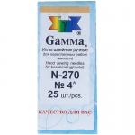 Иглы для шитья ручные Gamma N-270, 10см, 25шт. в конверте, 3140510762