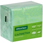 Салфетки бумажные OfficeClean, 1 слойн., 24*24см, зеленые, 100шт., 255443