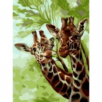 Картина по номерам на картоне ТРИ СОВЫ "Жирафы в саванне", 30*40, с акриловыми красками и кистями, КК_44039