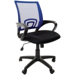 Кресло оператора Chairman 696 PL, спинка ткань-сетка синяя/сиденье TW черная, механизм качания, 7013573/7006516