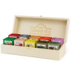 Подарочный набор чая Ahmad Tea "Коллекция", 10 видов, 100 фольг. пакетиков, деревянная шкатулка, Z583-1, Z583-2