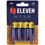 Батарейка Eleven SUPER AA (LR6) алкалиновая, BC4, 301756