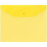 Папка-конверт на кнопке OfficeSpace А5 (190*240мм), 120мкм, пластик, полупрозрачная, желтая, 344554