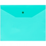 Папка-конверт на кнопке OfficeSpace А5 (190*240мм), 120мкм, пластик, полупрозрачная, зеленая, 344555