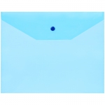 Папка-конверт на кнопке OfficeSpace А5 (190*240мм), 120мкм, пластик, полупрозрачная, синяя, 344557