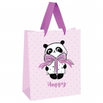 Пакет подарочный 26*32*12см MESHU "PandaGift_Pink", отд. фольгой, матовая ламинация, MS_45822
