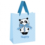 Пакет подарочный 26*32*12см MESHU "PandaGift_Blue", отд. фольгой, матовая ламинация, MS_45832