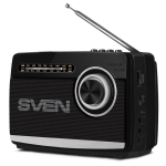 Портативная акустическая система Sven SRP-535, 3W, FM/AM/SW, USB, microSD, фонарь, аккумулятор, черный, SV-017187