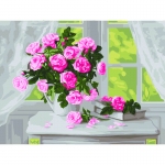 Картина по номерам на картоне ТРИ СОВЫ "Нежные розы", 30*40, с акриловыми красками и кистями, КК_44060