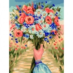 Картина по номерам на картоне ТРИ СОВЫ "Полевые цветы", 30*40, с акриловыми красками и кистями, КК_44064