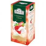 Чай Ahmad Tea "Strawberry Cream", черный, с аром. клубники со сливками, 25 фольг. пакетиков по 1,5г, 1653-1/1653-SRP