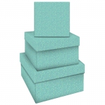 Набор квадратных коробок 3в1, MESHU "Turquoise style", (19,5*19,5*11-15,5*15,5*9см), MS_46582