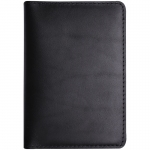 Обложка для паспорта Кожевенная мануфактура, черный + светло-коричневый, в деревянной упаковке, Оblhm_11111