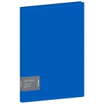 Папка с 20 вкладышами Berlingo "Soft Touch", 17мм, 700мкм, синяя, с внутр. карманом, DB4_20981