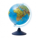 Глобус физико-политический рельефный Globen, 25см, интерактивный, с подсветкой от батареек на круглой подставке, INT12500287