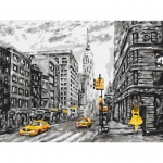 Картина по номерам на картоне ТРИ СОВЫ "Желтый Нью-Йорк", 30*40см, с акриловыми красками и кистями, КК_44069