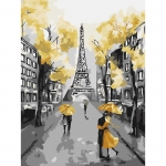 Картина по номерам на картоне ТРИ СОВЫ "Золотой Париж", 30*40см, с акриловыми красками и кистями, КК_44070