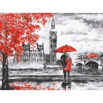 Картина по номерам на картоне ТРИ СОВЫ "Красный Лондон", 30*40см, с акриловыми красками и кистями, КК_44071