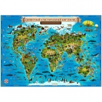 Карта мира для детей "Животный и растительный мир Земли" Globen, 590*420мм, интерактивная, КН005