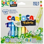 Набор фломастеров для ткани Carioca "Fabric Liner" 12цв., картон. уп., европодвес, 40957