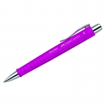 Ручка шариковая автоматическая Faber-Castell "Poly Ball XB" синяя, 1,4мм, софт-тач, трехгран., ярко-розовый корпус, 241128