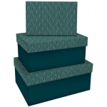 Набор прямоугольных коробок 3в1, MESHU "Emerald style. Top.", (19*12*7,5-15*10*5см), MS_46606