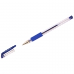 Ручка гелевая OfficeSpace синяя, 0,5мм, грип, GLL10_1329