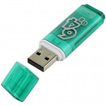 Память Smart Buy "Glossy"  64GB, USB 2.0 Flash Drive, зеленый, SB64GBGS-G