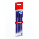Ручка гелевая стираемая Berlingo "Apex E" синяя, 0,5мм, трехгранная, 4шт., пакет с европодвесом, CGp_50212_4