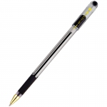 Ручка шариковая MunHwa "MC Gold" черная, 0,7мм, грип, штрих-код, BMC07-01