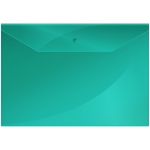 Папка-конверт на кнопке OfficeSpace А4, 120мкм, пластик, зеленая, 281218