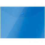 Папка-конверт на кнопке OfficeSpace А4, 120мкм, пластик, синяя, 281220
