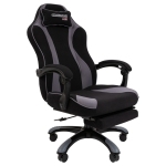 Кресло игровое Chairman "Game 35", PL, ткань черная/серая, синхромеханизм, подставка для ног, 7089918