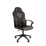 Кресло игровое Стандарт "СТ-17", PL, гейм, экокожа черная/серая, пиастра, 7104022