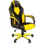Кресло игровое Chairman "Game 17", экокожа черная/желтая, ткань TW черная, механизм качания, 7028515